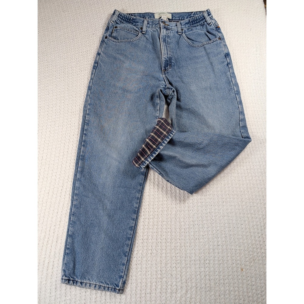 Vintage LL Bean Mens Double L Comfort Waist‎ Flannel Lined Jeans Blue 33x29